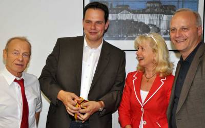 Harald Ubert, Andreas Grotendorst, Margitta Ubert und Johannes Rring, MdB